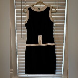 Calvin Klein Black and White Sleeveless Dress